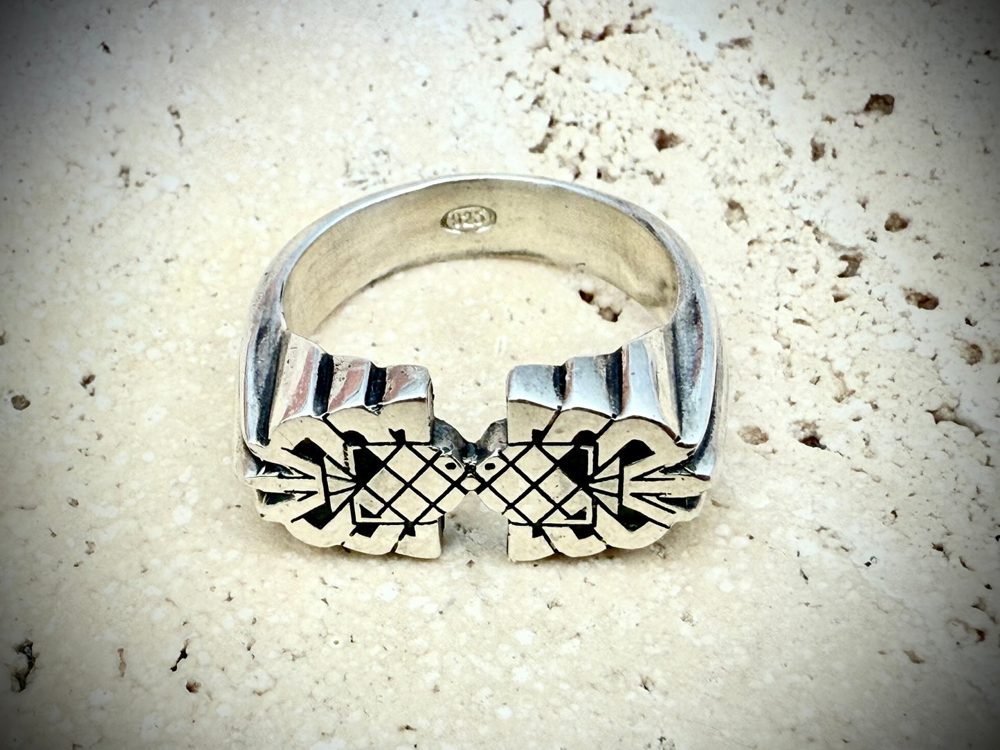 Fish kiss Ring - solid sterling silver